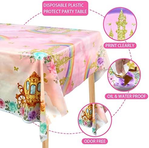 4 Piece Princess Birthday Tablecloths Decorations for Parties