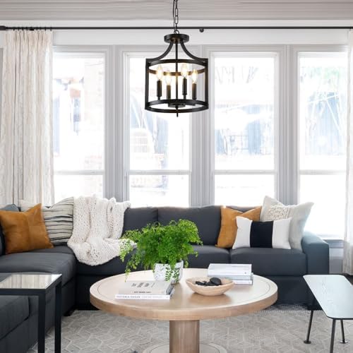 Black Modern Farmhouse Chandelier Dining Room Light