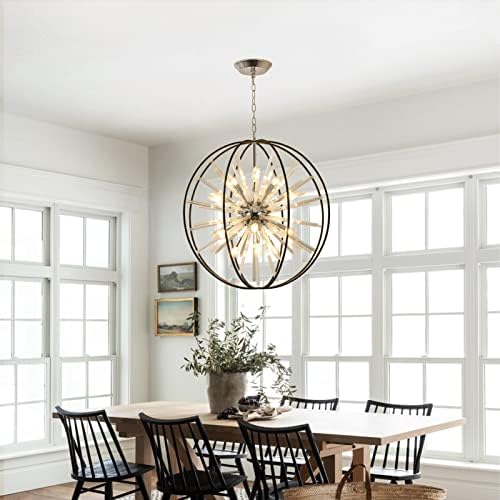 Vezzio 12 Light Crystal Sputnik Chandelier for Foyer Entryway Dining Room