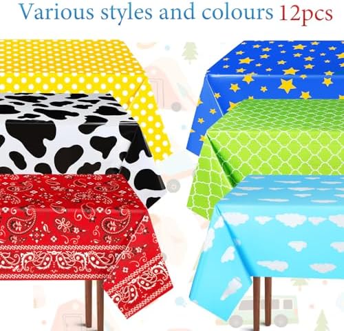 Hosuly 12 Pcs Story Tablecloth Set for Kids Parties