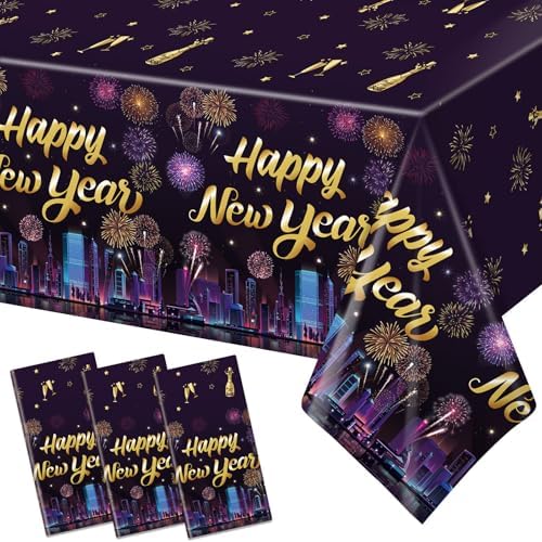 3Pcs New Year Party Tablecloths 2025 Decorations