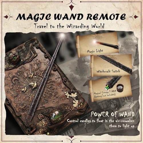 JOSU Floating Candles with Wand Remote 12 Pcs Halloween Decorations