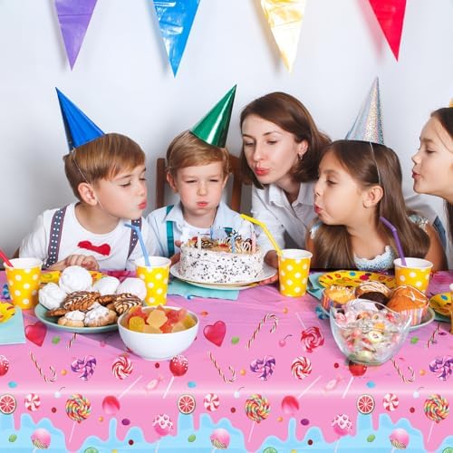 2Pcs Candyland Plastic Tablecloths for Parties