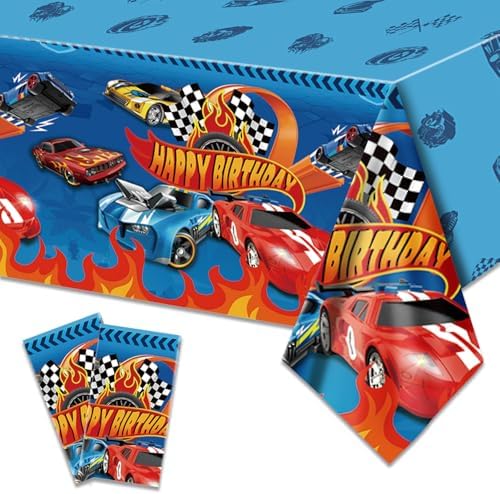 2 PCS Wheel Party Supplies Tablecloth - Hot Themed Birthday Decor
