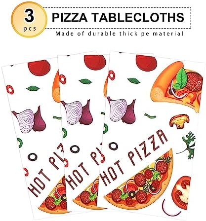 PHOGARY Pizza Tablecloth Plastic Party Decor