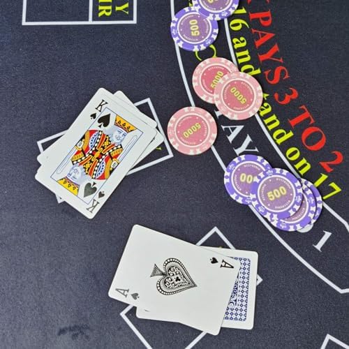 BALIKEN 84x42 Inch Poker Mat Blackjack Table Top Casino Felt Professional