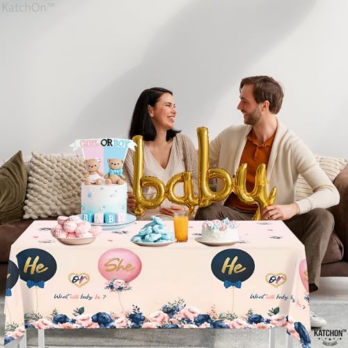 KatchOn Gender Reveal Table Cover - 108x54 Inch Pack of 3