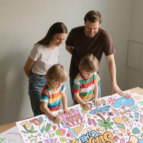 Hawaiian Coloring Poster for Kids and Adults