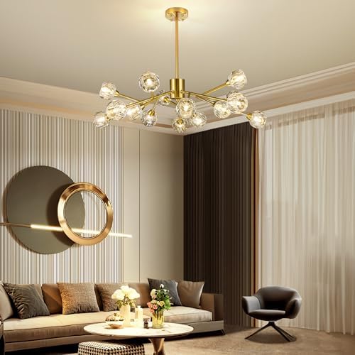 Weesalife Sputnik Chandeliers Modern Gold Brass Lighting Fixture