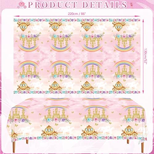 4 Piece Princess Birthday Tablecloths Decorations for Parties