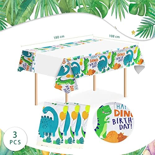 3PC Dinosaur Plastic Tablecloth for Birthday Party