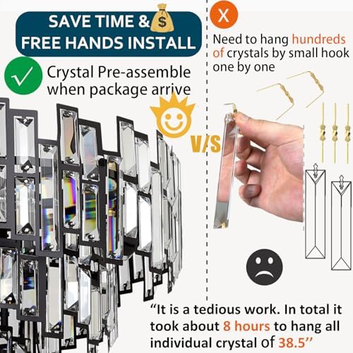 Large Black Chandelier for High Ceilings Modern Farmhouse