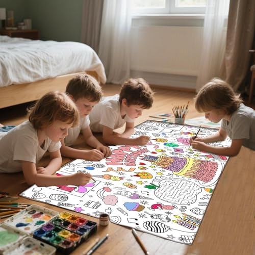 Birthday Party Giant Coloring Poster for Kids