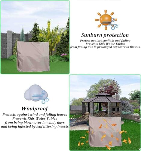 NUENSS-ROR Kids Water Table Cover Heavy Duty Khaki
