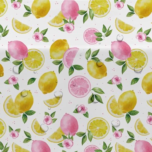 Pink Lemon Party Tablecloth 3 Pack Disposable 55x86in