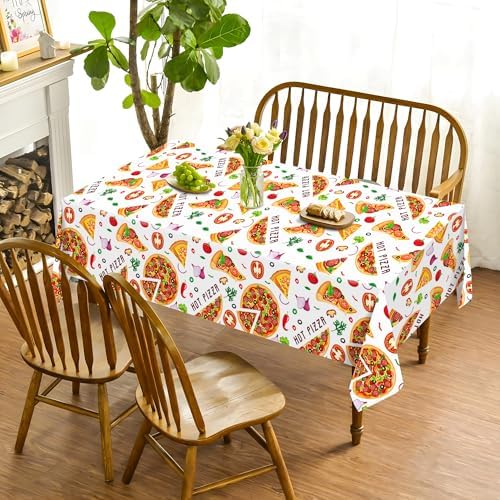 2Pcs Pizza Themed Tablecloths for Party Decoration