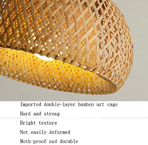 Semicircular Bamboo Woven Hanging Chandelier Modern Design