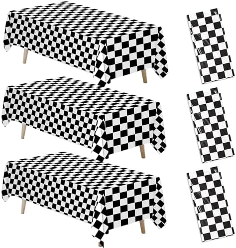 FVABO Racing Party Table Cover 3pcs Fast One Birthday Tablecloth