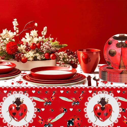 Ladybugs Party Tablecloths for Kids Birthday and Baby Shower