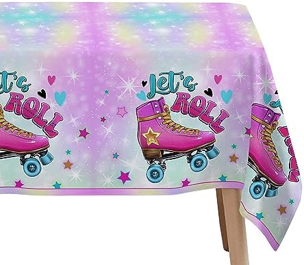 Roller Skating Party Tablecloth Set of 3