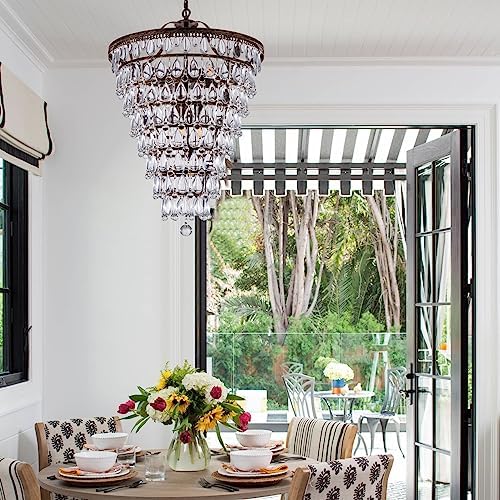 Wellmet 20 Inch Crystal Chandelier with 8 Lights