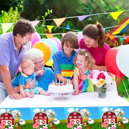 MEMOVAN Farm Animal Tablecloth 3pcs Disposable