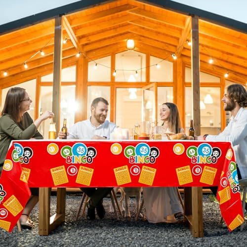 12 Pcs 108 x 54 Inch Bingo Table Covers for Parties