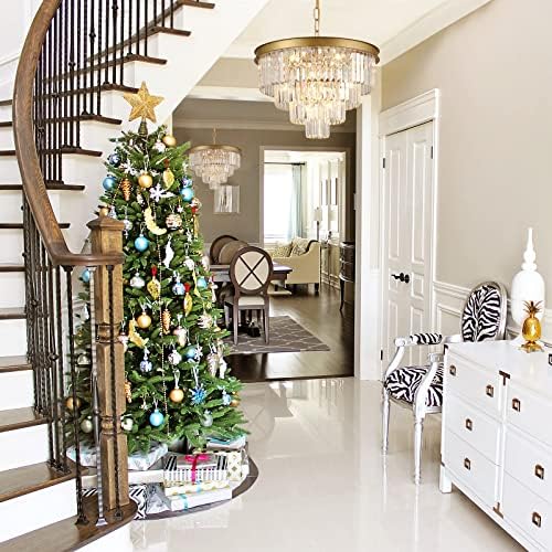 Modern Crystal Chandelier Gold 24 Inch Round Lighting Fixture