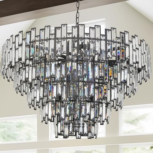 Large Black Chandelier for High Ceilings Modern Farmhouse