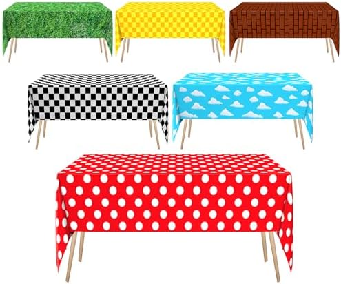 Hosuly 6 Pcs Birthday Party Tablecloth Set for Kids