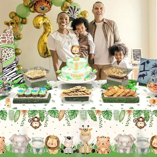 Jungle Safari Tablecloths Animal Print Table Cover 2 4 6 Pieces