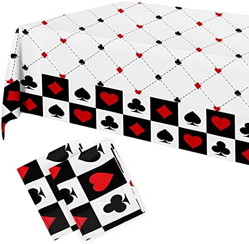 PHOGARY 2 Pack Casino Themed Tablecloths