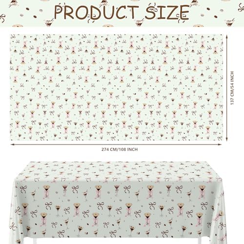 3 Pcs Espresso Martini Themed Disposable Tablecloths