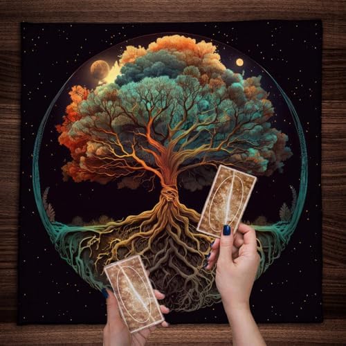 Spiritual Tablecloth with Trees of Life Design