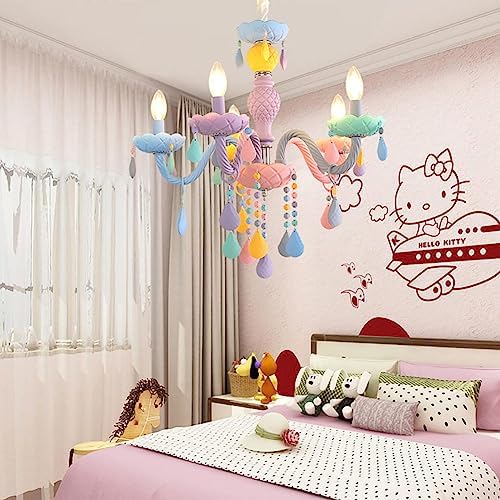 Fruid Childrens Chandelier with 5 Colorful Lights