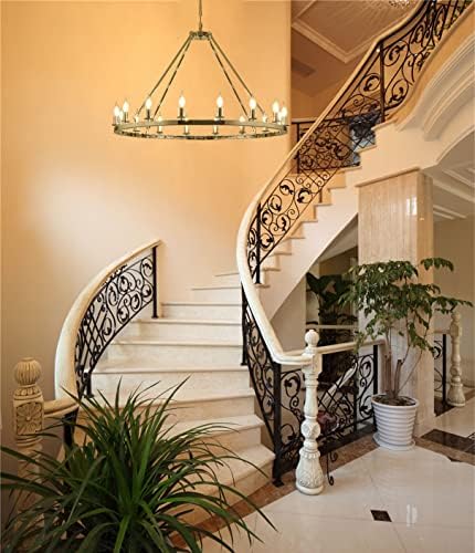 Modern Metal Wagon Wheel Chandelier 16 Light 47 Inch