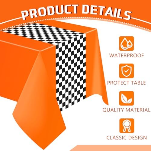 Irenare 3 Sheet Racing Car Table Runner Decorations