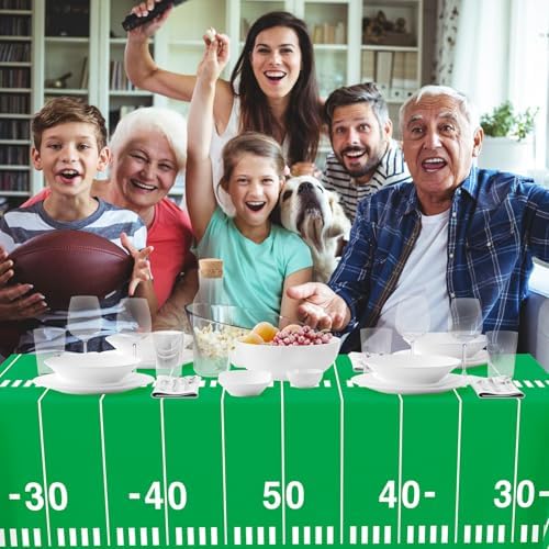 3 Pack Football Plastic Table Cloth 54x108 Inch