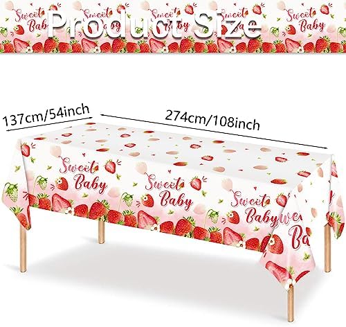 MaitianGuyou Strawberry Themed 3Pc Tablecloths