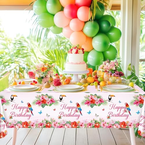 Avezano 3 Pcs Hawaiian Birthday Tablecloths