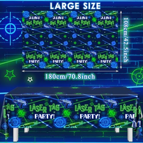 Neon Glow Laser Tag Tablecloth 3 Pack