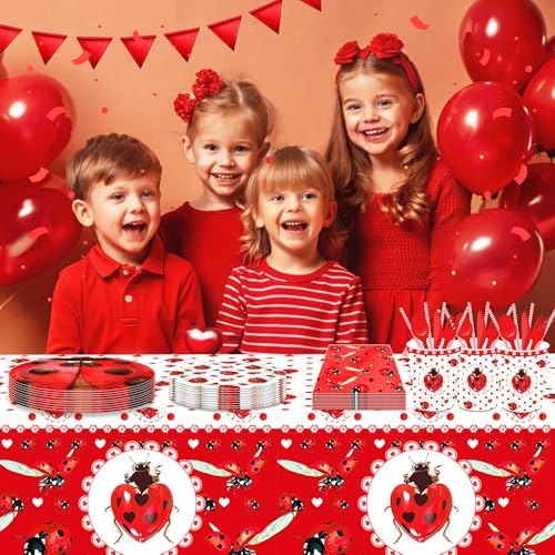 Ladybugs Party Tablecloths for Kids Birthday and Baby Shower