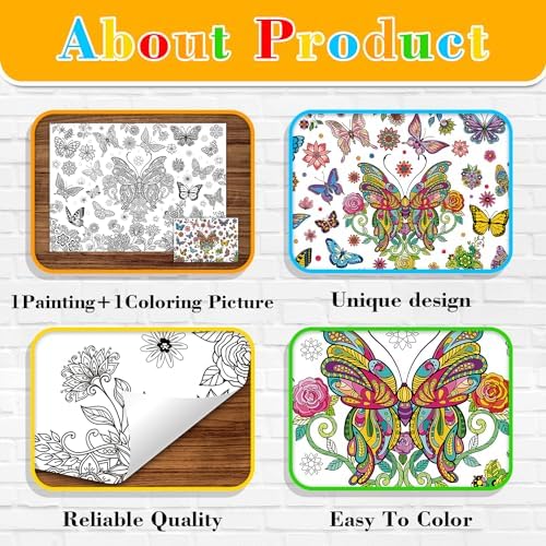 ZJDHPTY Butterfly Theme Coloring Tablecloth for Kids