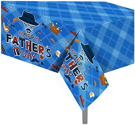 2 Pack Blue Fathers Day Tablecloths with Dad Designs