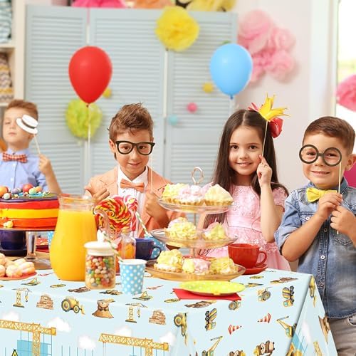 3Pcs Construction Beaver Tablecloths for Parties and Decor