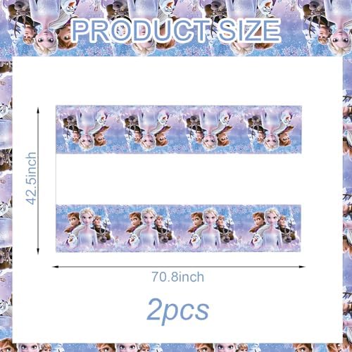 Omto 2Pcs Frozen Tablecloth for Birthday Party Decorations