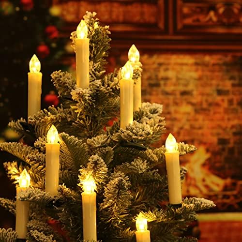 OWLBAY Set of 10 Ivory Flameless Window Candles with Remote Timer