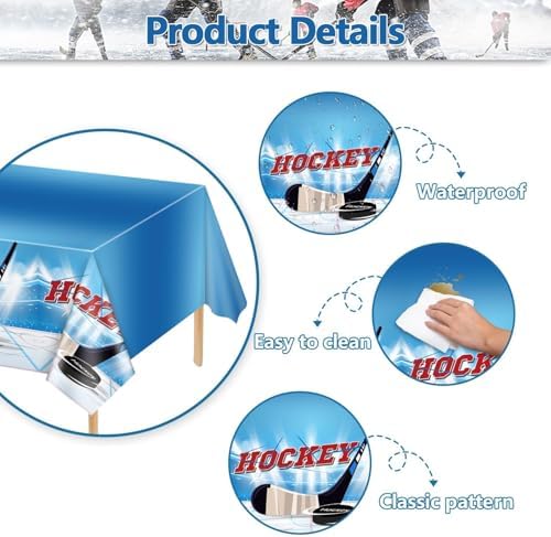 4 Pcs Hockey Tablecloths for Birthday Party Decorations