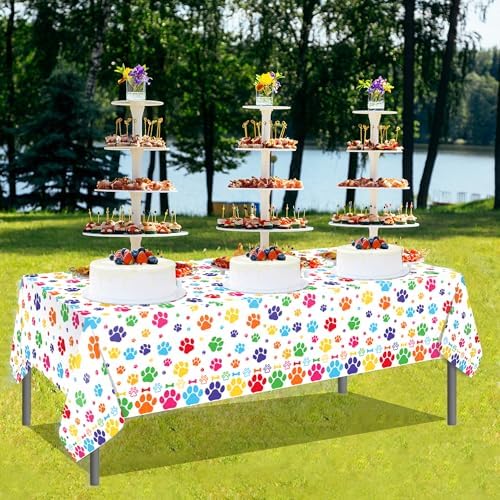 Lide Road Paw Print Tablecloth Set 54x87In 2 Pcs