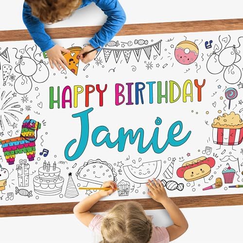 Customizable Happy Birthday Tablecloth for Kids - 30X72 Birthday Poster